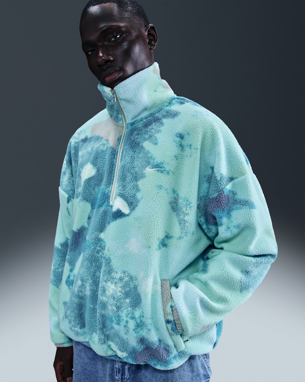 Chamarra de medio cierre Therma-FIT para hombre Nike - Cactus empolvado/Marfil pálido