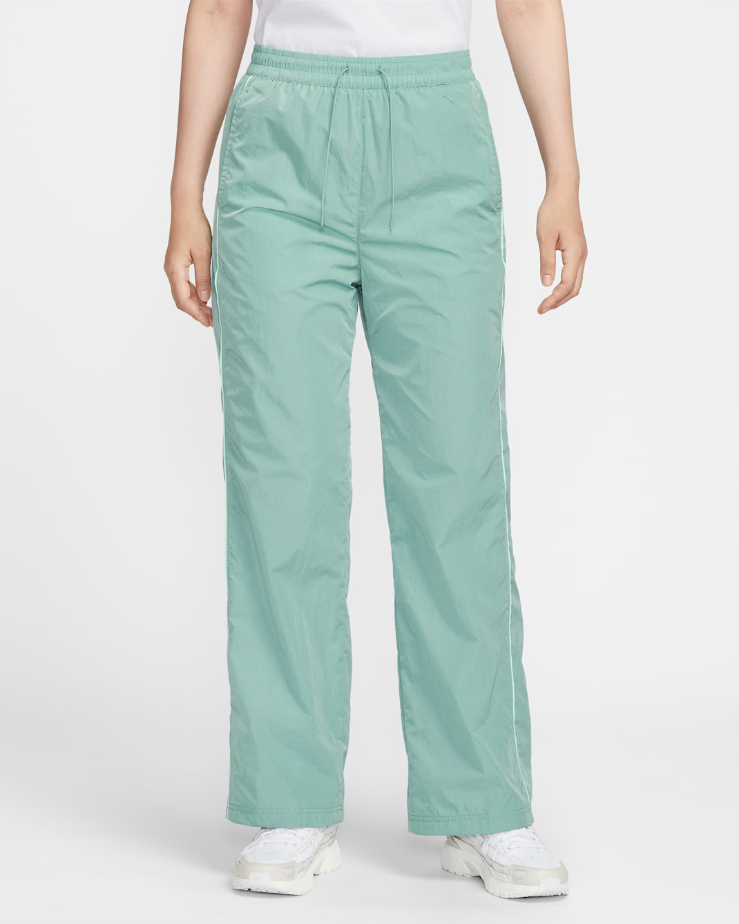 Nike Windrunner Women's High-Waisted Woven Open-Hem Trousers - Cannon/Mint Foam/Sail