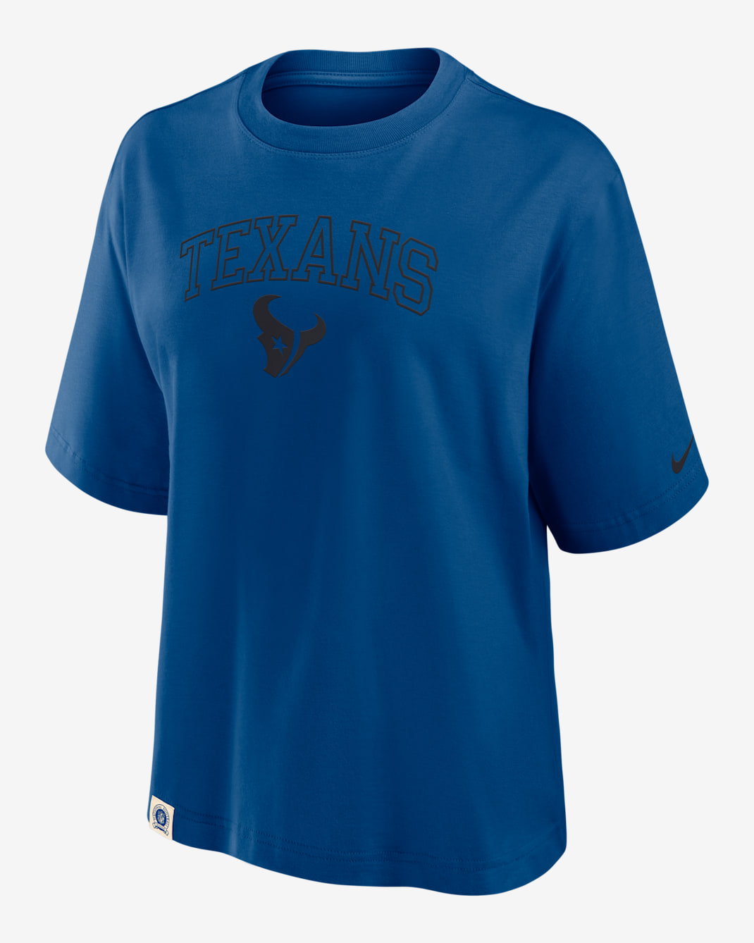 Playera Nike de la NFL para mujer Houston Texans Arch Boxy - Azul gimnasio