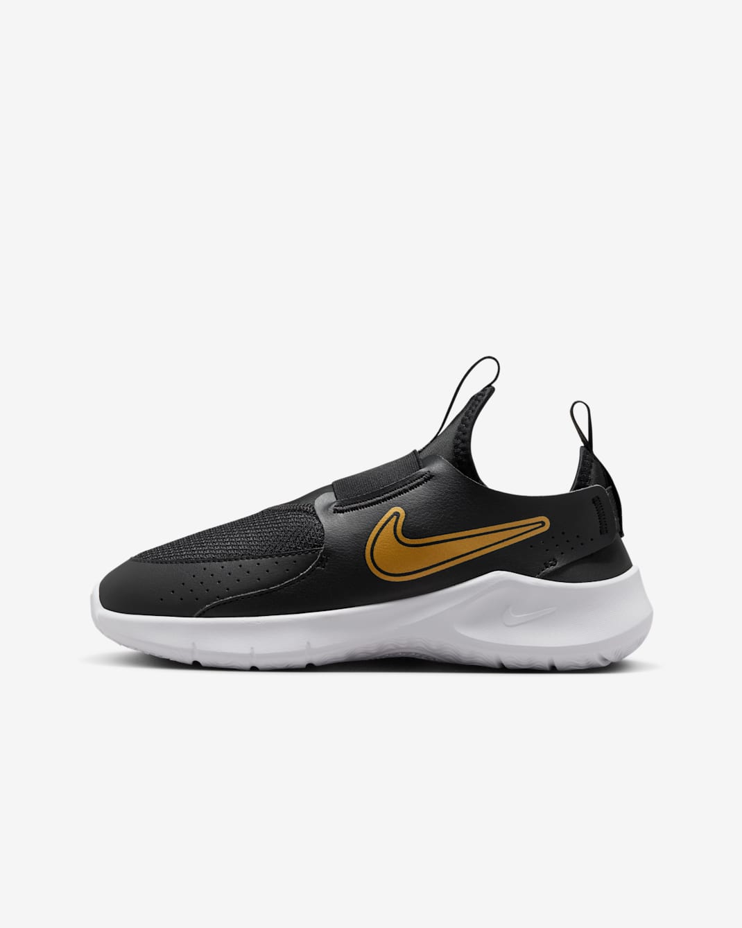 Nike Flex Runner 3 Big Kids' Road Running Shoes - Black/White/Metallic Gold