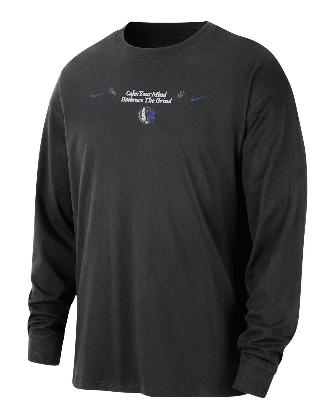 Playera de manga larga Nike de la NBA Max90 para hombre Dallas Mavericks Courtside - Negro