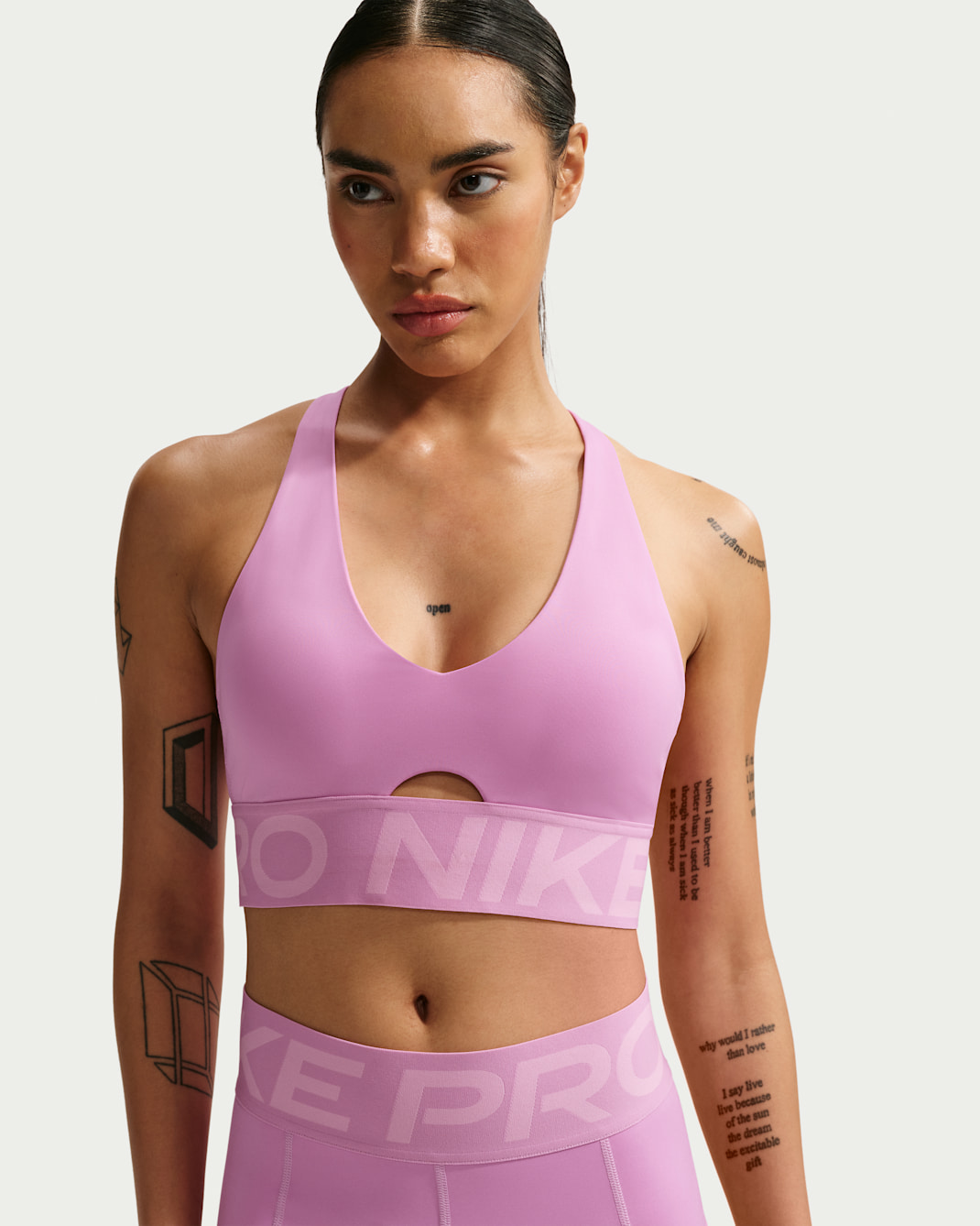 Nike Pro Sculpt Women's Medium-Support Padded Sports Bra - Light Magenta/Pink Rise/White