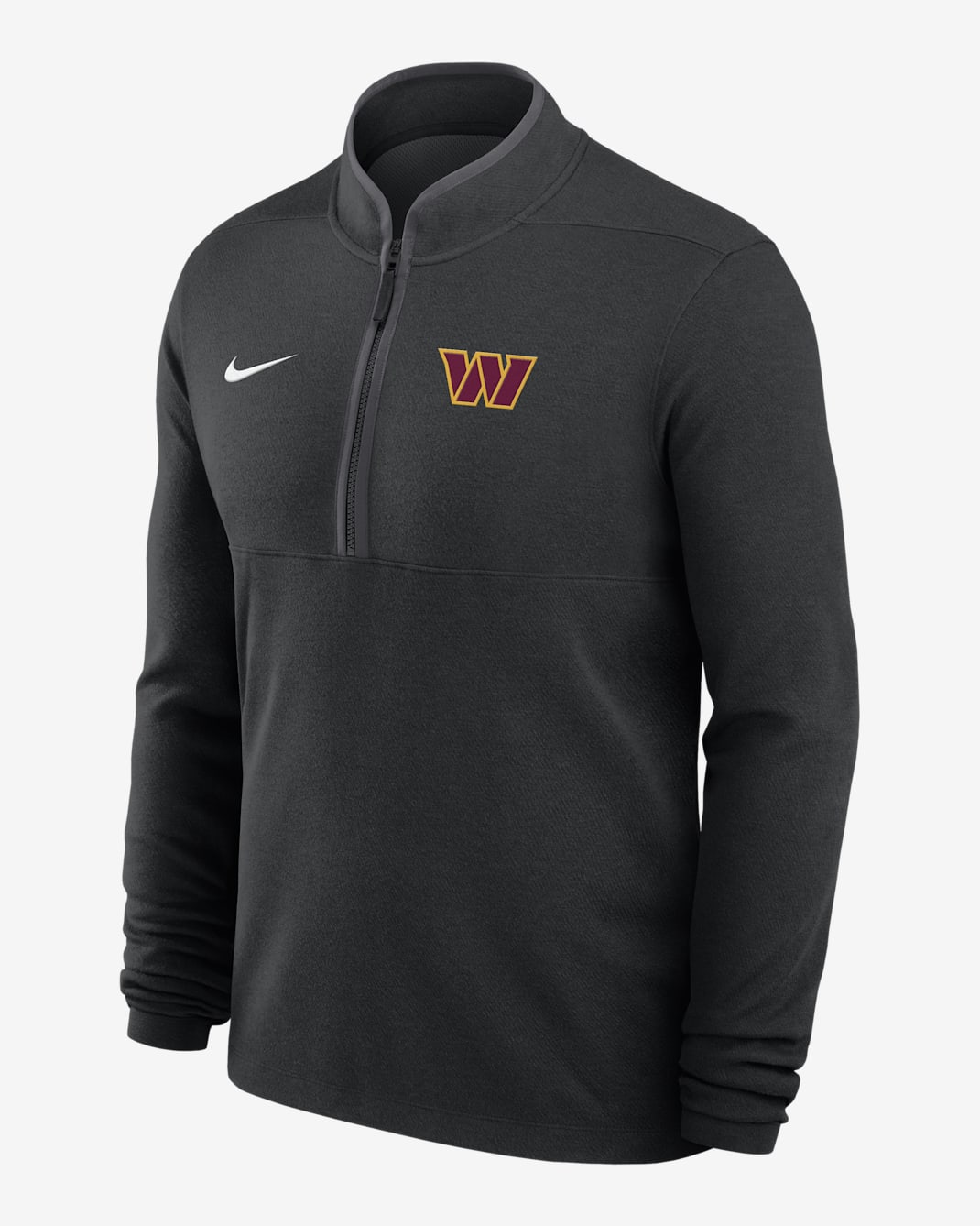 Washington Commanders Logo Victory Men's Nike Dri-FIT NFL 1/2-Zip Long-Sleeve Top - Black