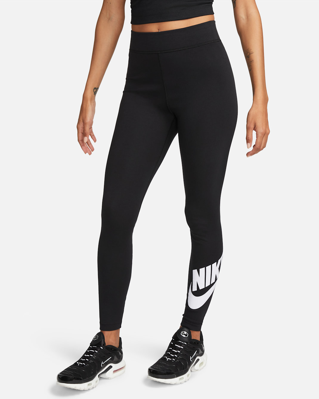 Nike Sportswear Classics Women's High-Waisted Graphic Leggings - Black/White