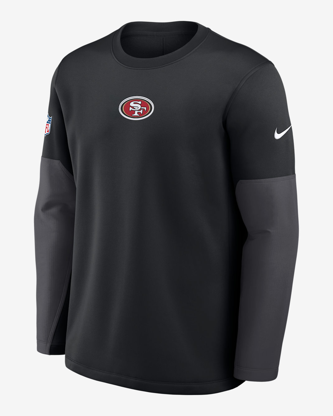 San Francisco 49ers Scripted To Win Sideline Coach Men's Nike Therma-FIT NFL Long-Sleeve T-Shirt - Black
