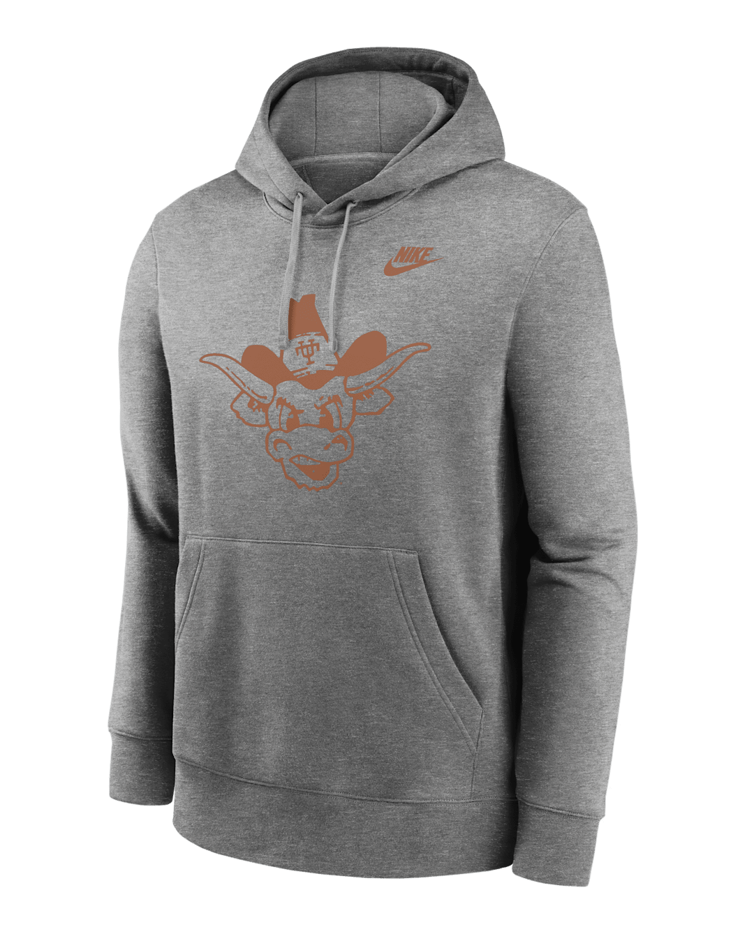 Texas Longhorns Legacy Club Primary Logo Men's Nike College Pullover Hoodie - Dark Grey Heather