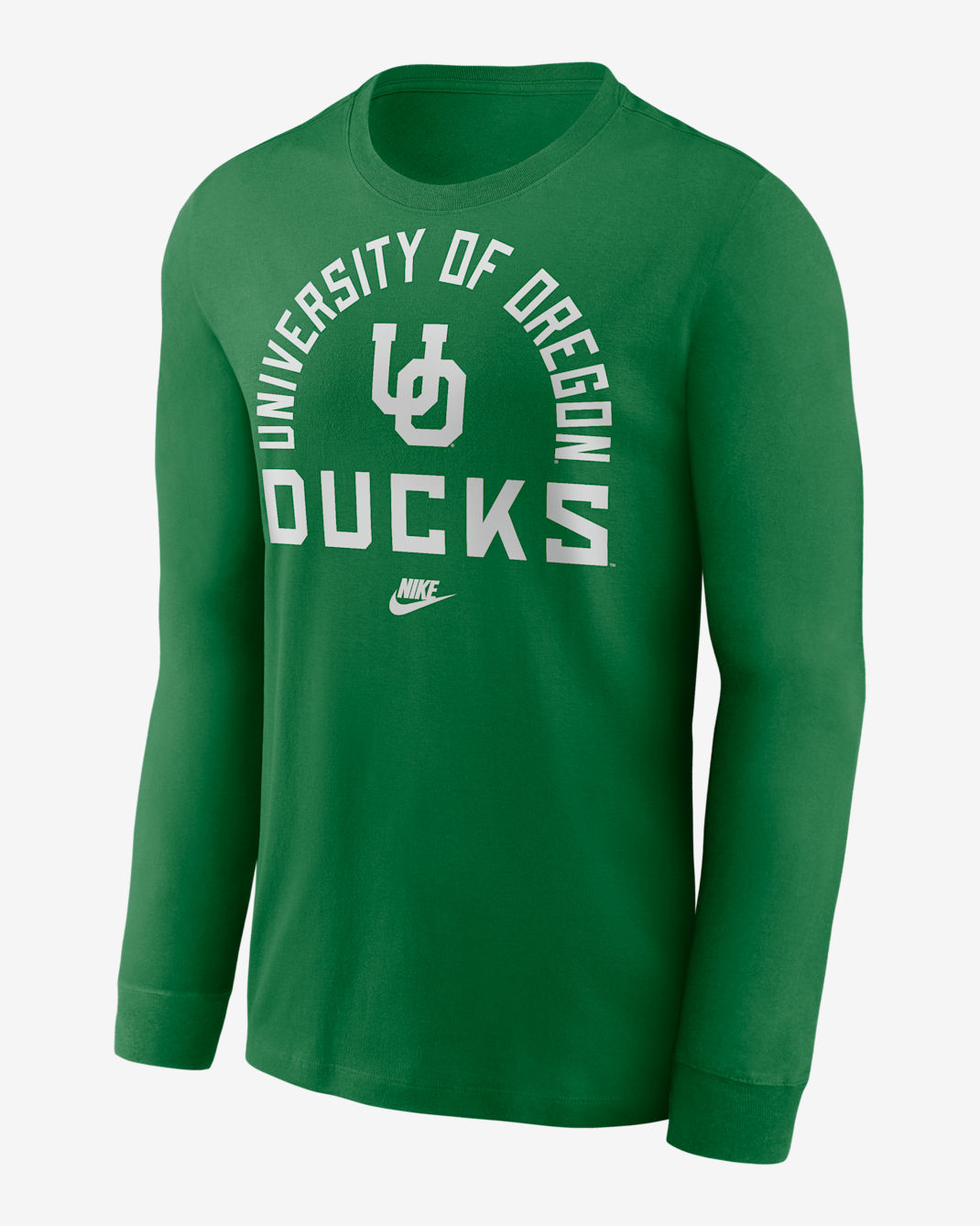 Oregon Legacy Arched Logo Men's Nike College Long-Sleeve T-Shirt - Apple Green