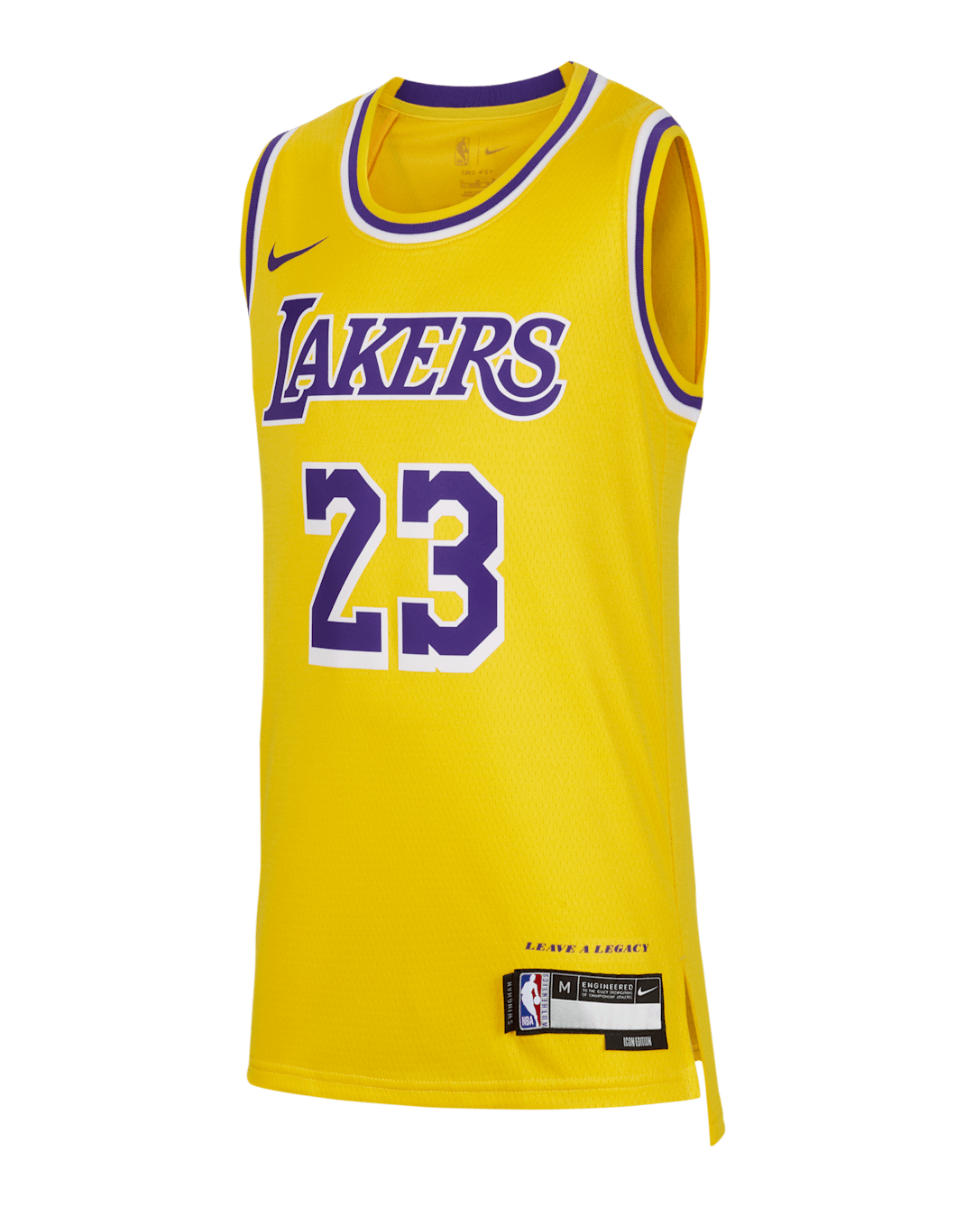 LeBron James Los Angeles Lakers 2023/24 Icon Edition Older Kids' (Boys') Nike NBA Swingman Jersey - Amarillo