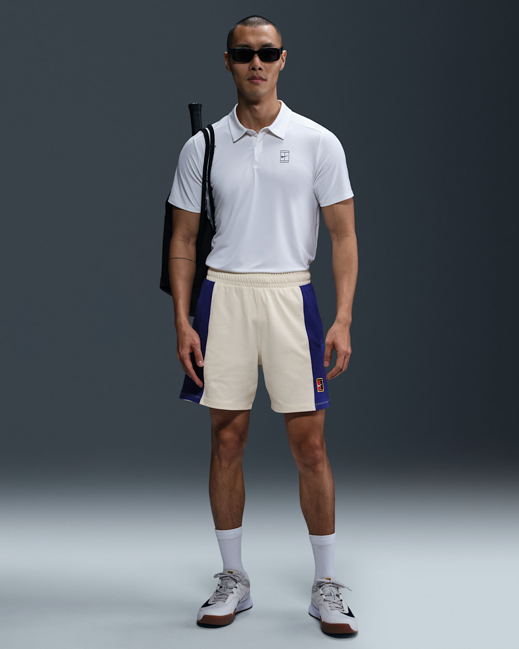 NikeCourt Heritage Tennisshorts (Herren) - Pale Ivory/Deep Night