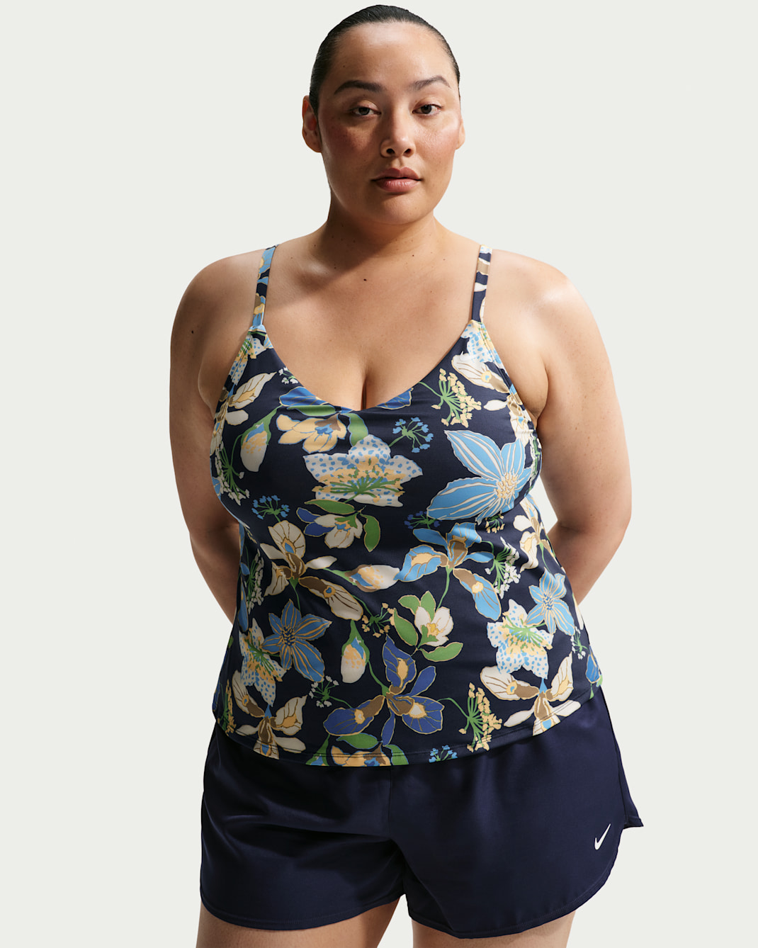 Nike Swim Women's V-Neck Tankini (Plus Size) - Midnight Navy