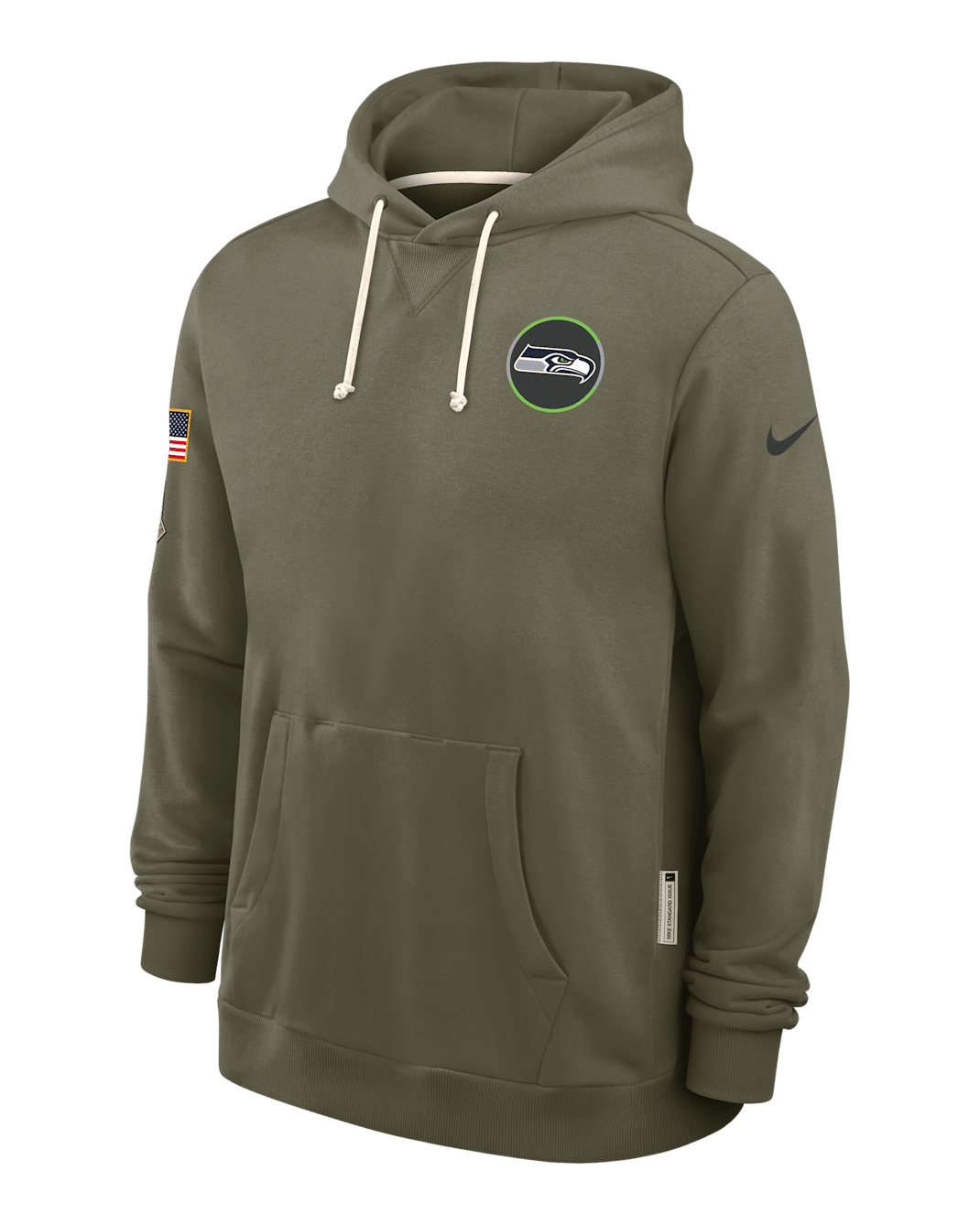 Seattle Seahawks Salute to Service Sideline Dominant Force Men's Nike Dri-FIT NFL Pullover Hoodie - Medium Olive