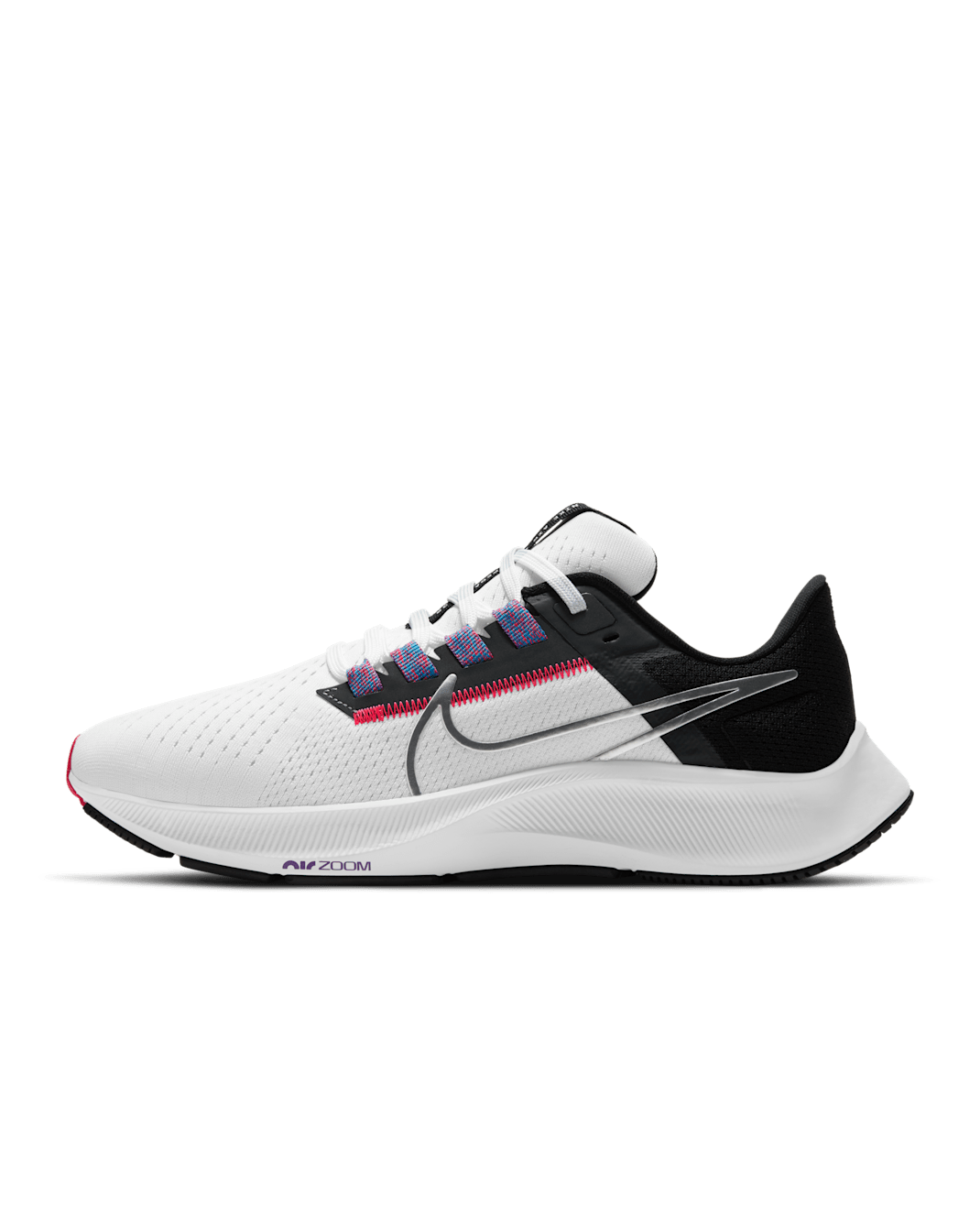 Nike Pegasus 38 Zapatillas de running para asfalto - Mujer - Blanco/Negro/Flash Crimson/Plata metalizado