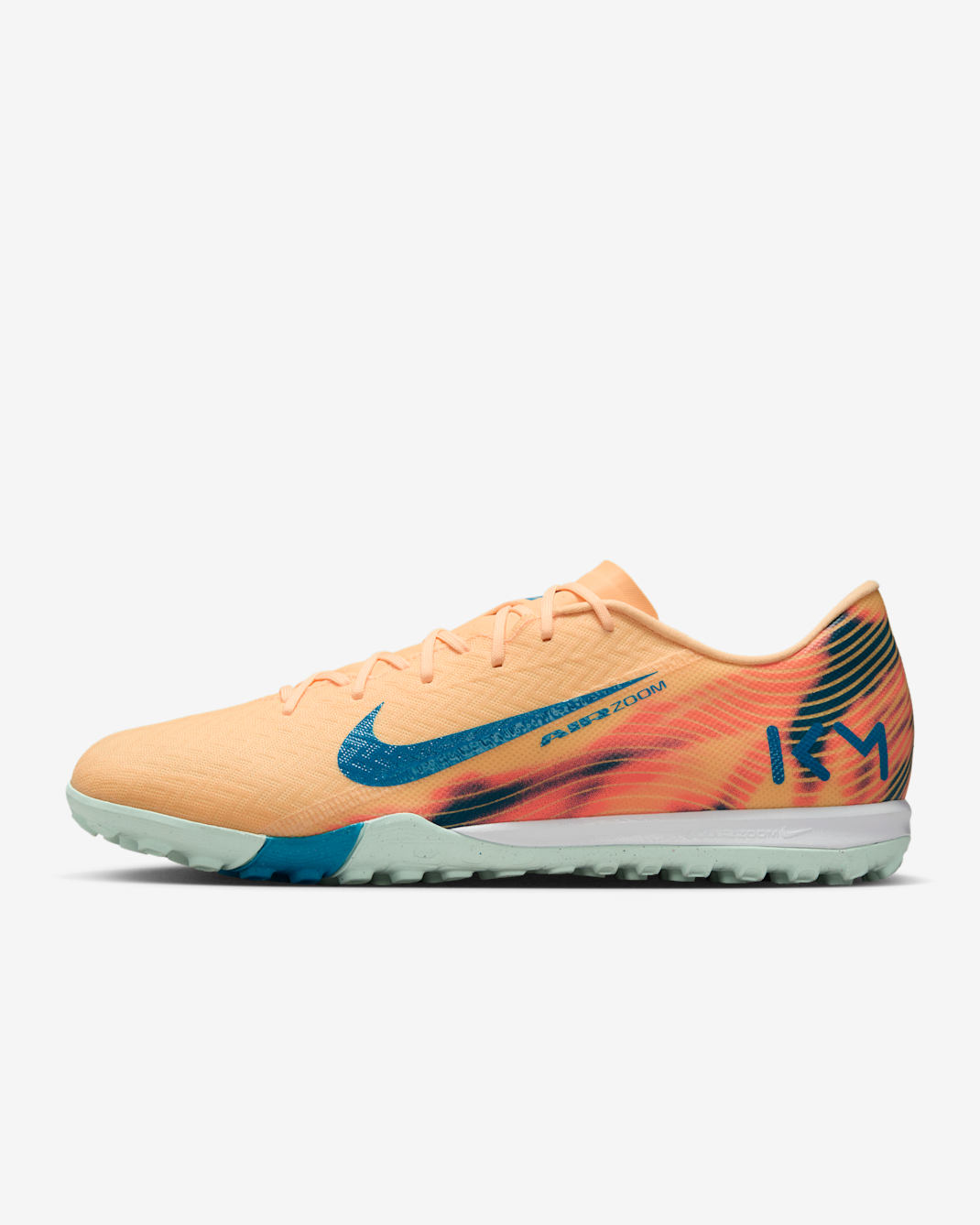 Nike Mercurial Vapor 16 Academy "Kylian Mbappé" TF 低筒足球鞋 - Melon Tint/Igloo/Neo Turquoise