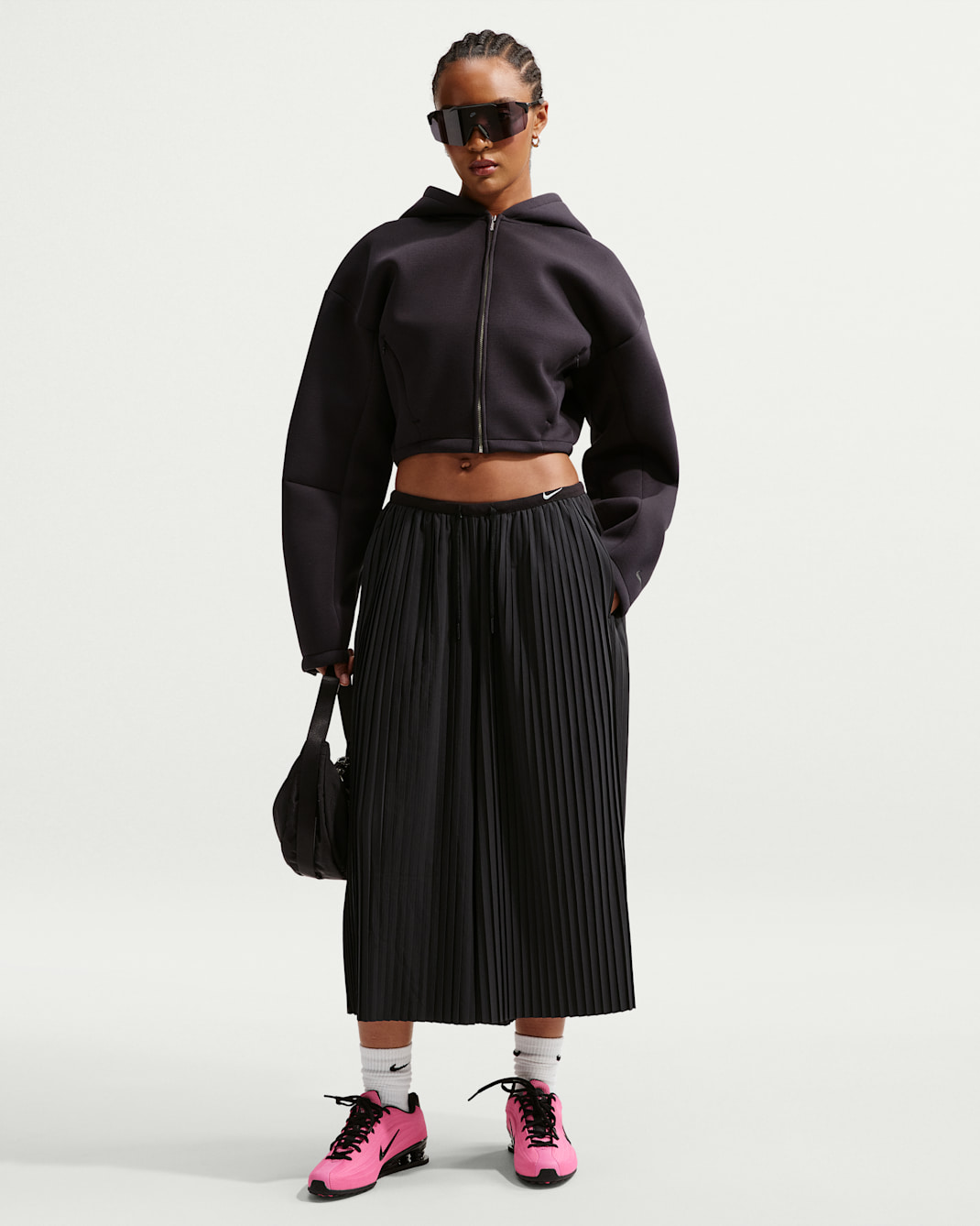 Nike Sportswear Women's Oversized Mid-Rise Culotte Trousers - Black/Sail