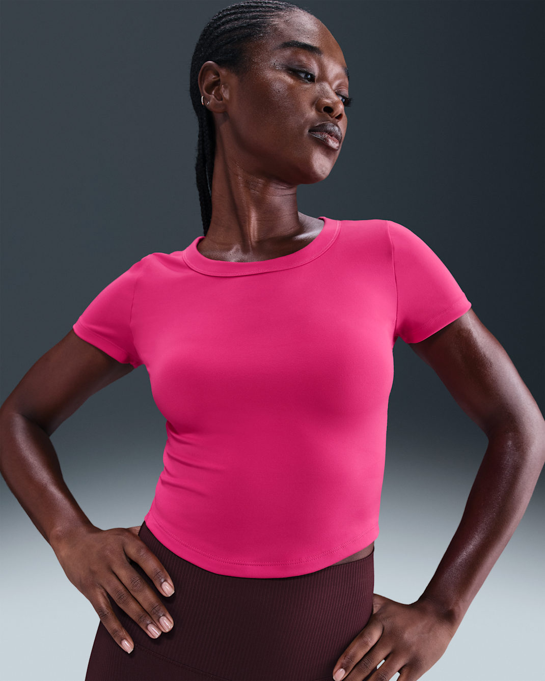 Nike One Fitted Women's Dri-FIT Short-Sleeve Cropped Top - Rush Pink