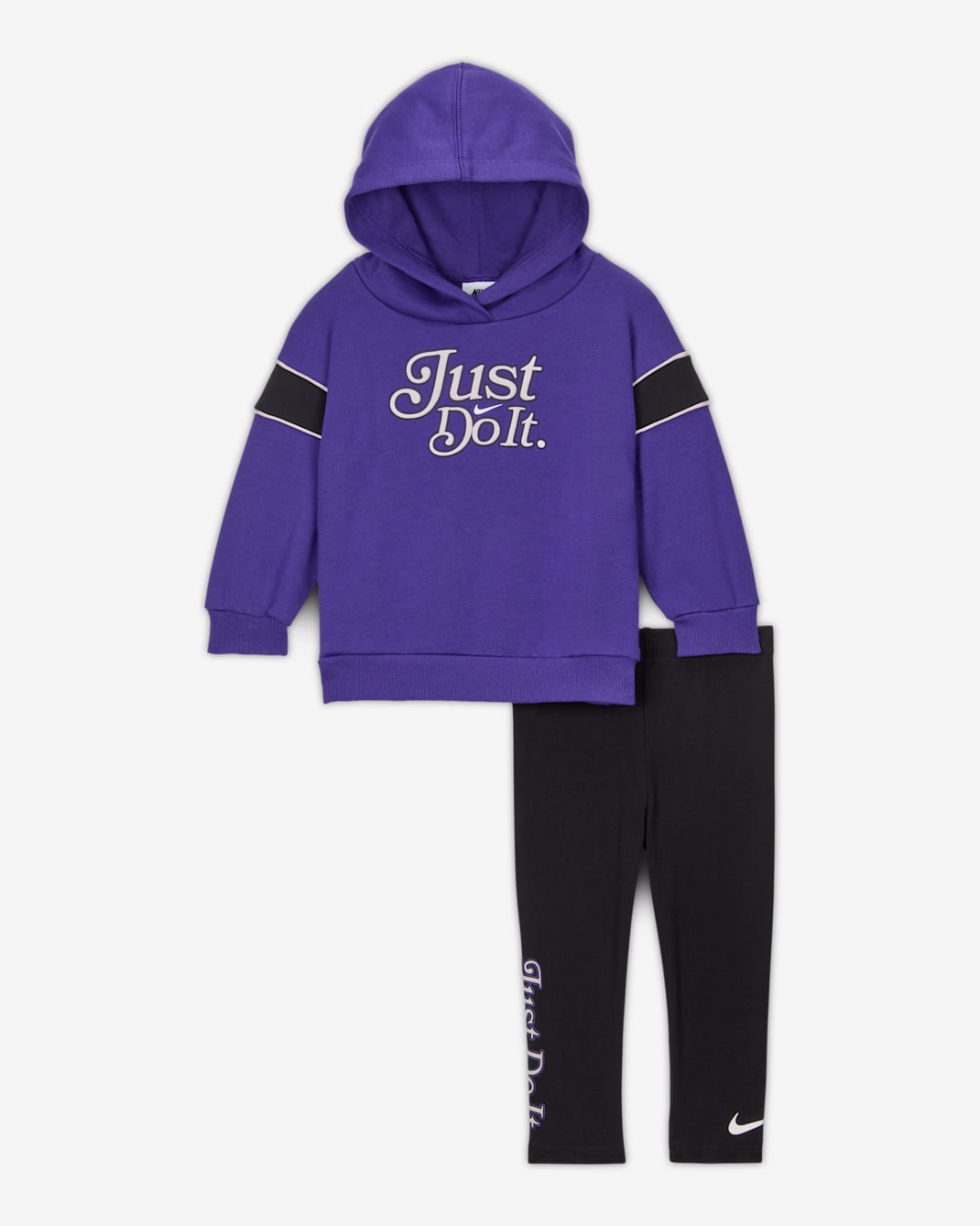 Conjunto de sudadera con gorro sin cierre y leggings para bebé (de 12 a 24 meses) Nike Varsity Prep - Negro