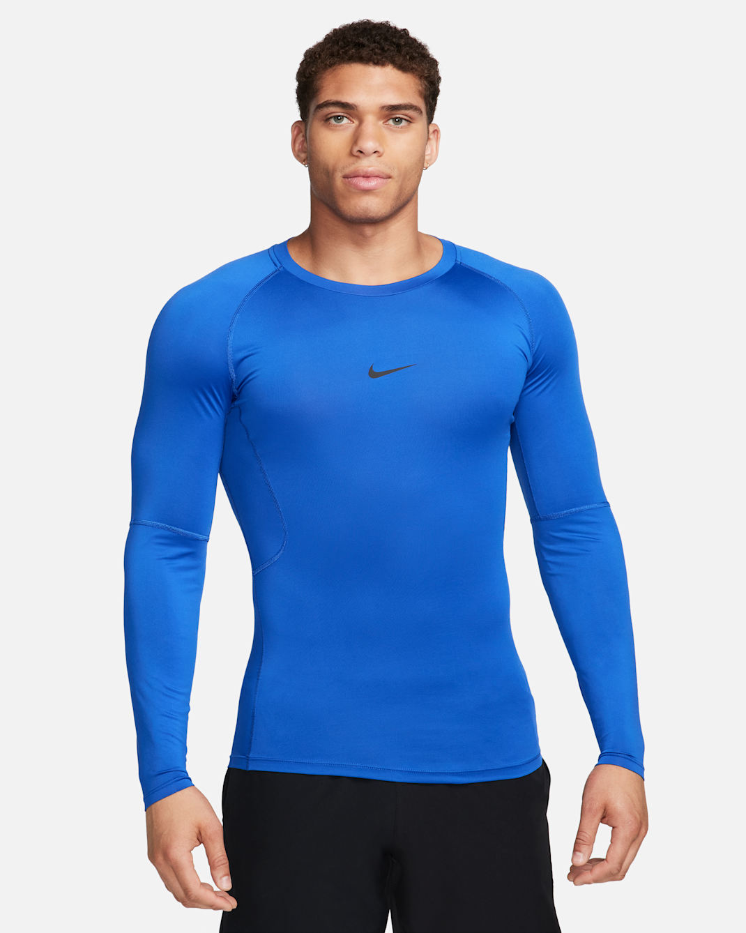 Haut de fitness ajusté à manches longues Dri-FIT Nike Pro pour homme - Game Royal/Noir