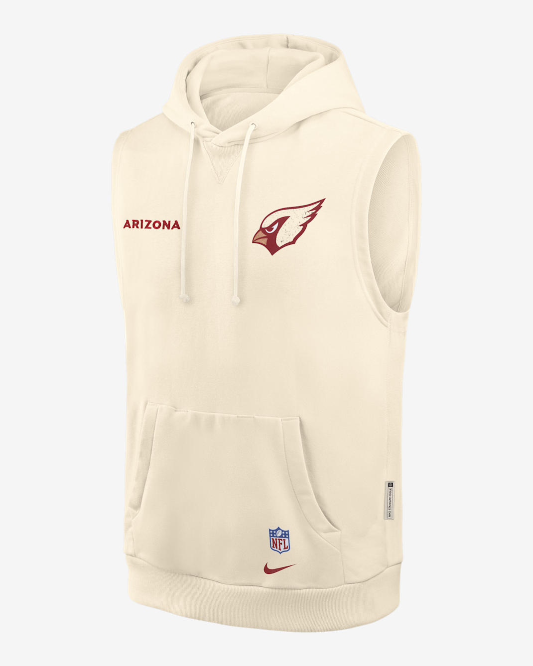 Arizona Cardinals Rivalries Collection Sideline Men's Nike Dri-FIT NFL Sleeveless Pullover Hoodie - Natural