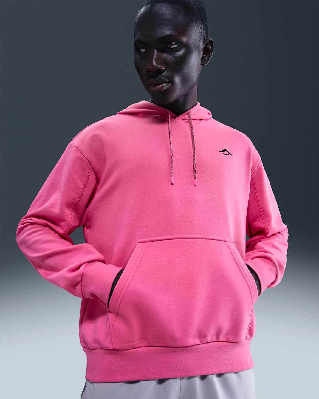 Nike Trail Magic Hour Men's Dri-FIT Running Hoodie - Pinksicle/Black
