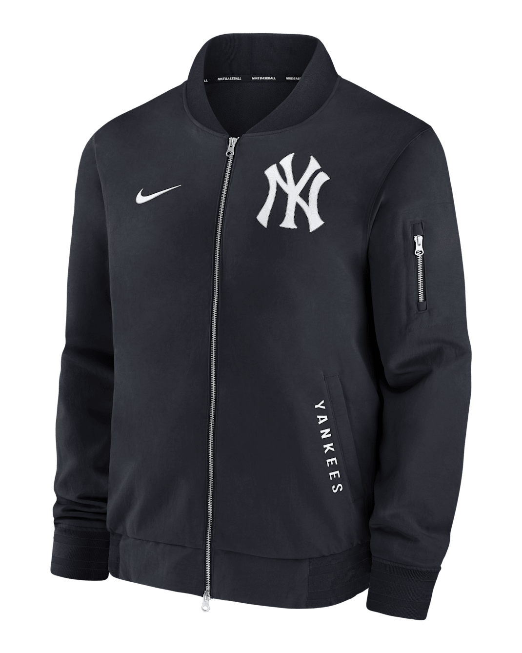 New York Yankees Authentic Collection Dugout Men's Nike MLB Full-Zip Bomber Jacket - Pitch Blue
