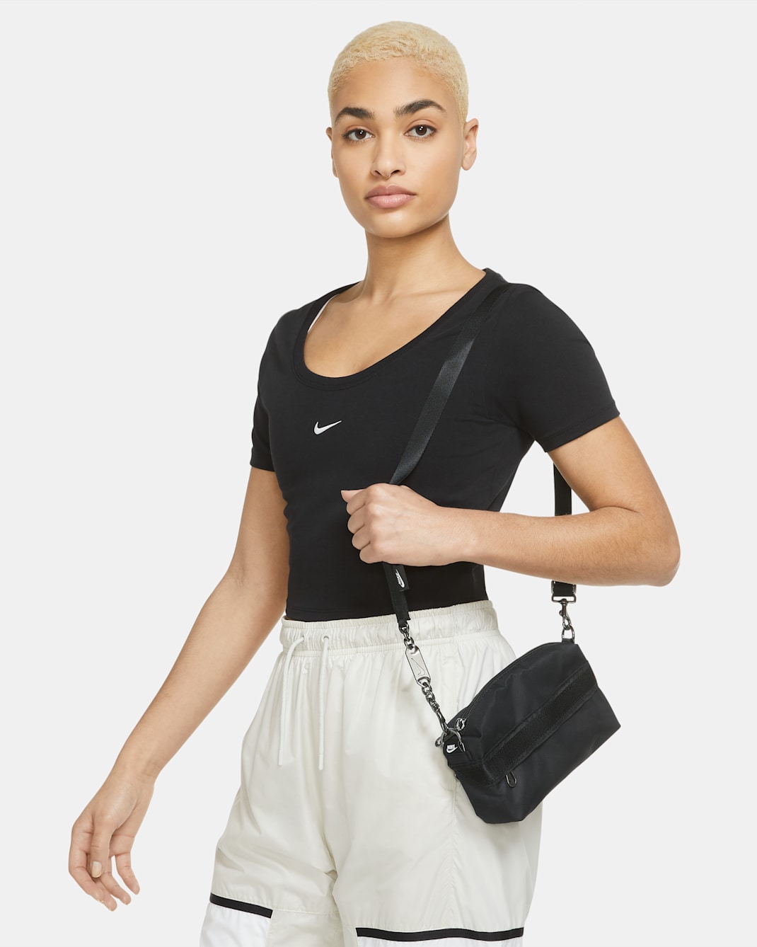 Nike Sportswear Futura Luxe Women's Cross-Body Bag (1L) - Black/Black/Dark Smoke Grey