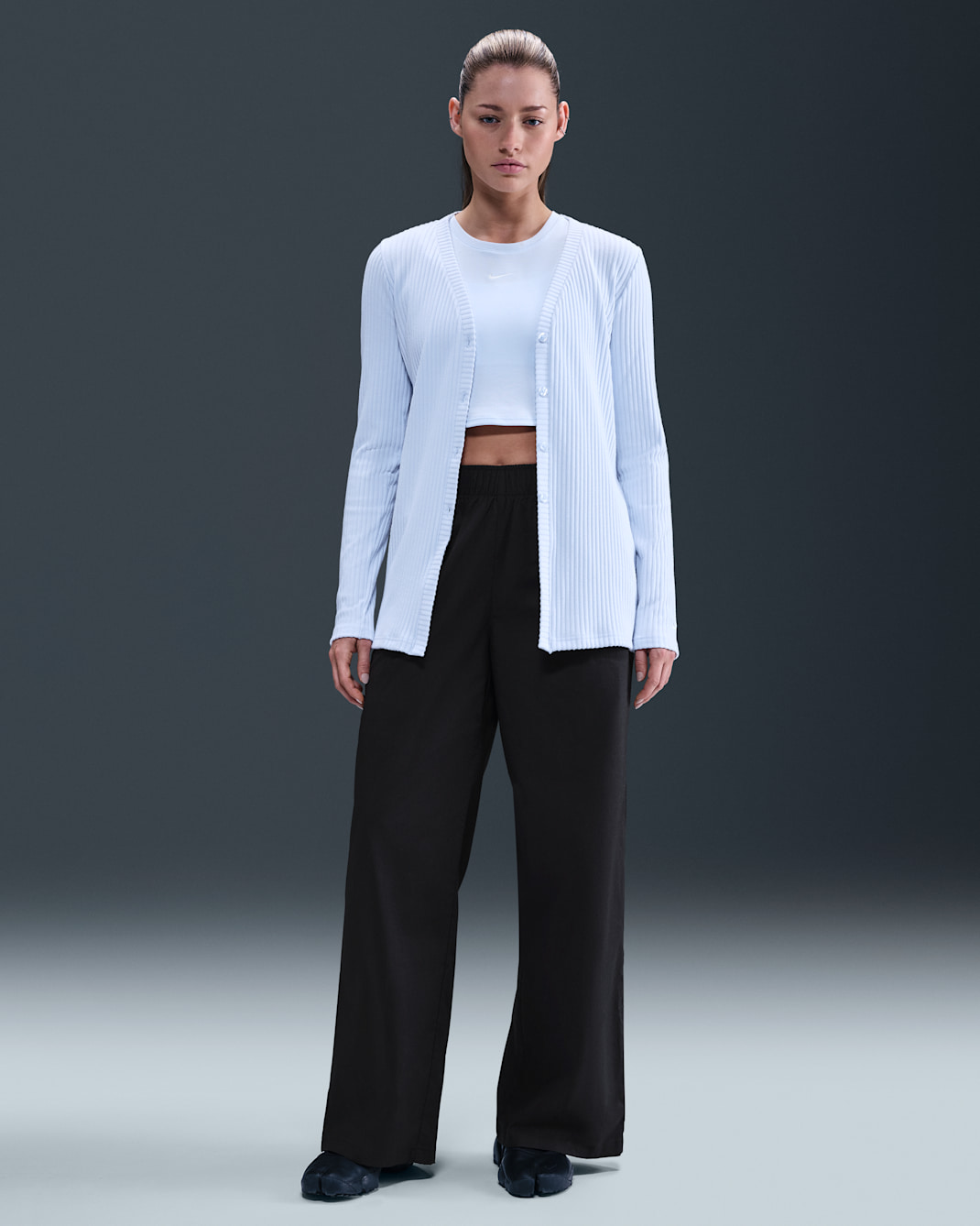 Nike Sportswear Chill Poplin Women's High-Waisted Loose Open-Hem Trousers - Black/Black