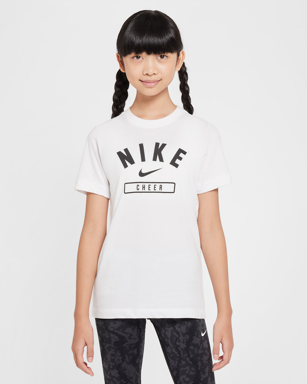 Nike Big Kids' (Girls') Cheer T-Shirt - White/Black