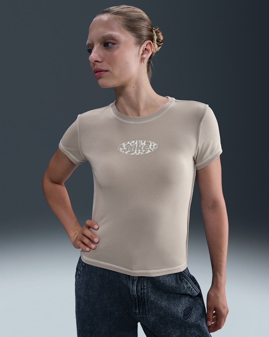 Nike Sportswear Chill Knit Women's Slim Cropped Top - College Grey/Metallic Silver