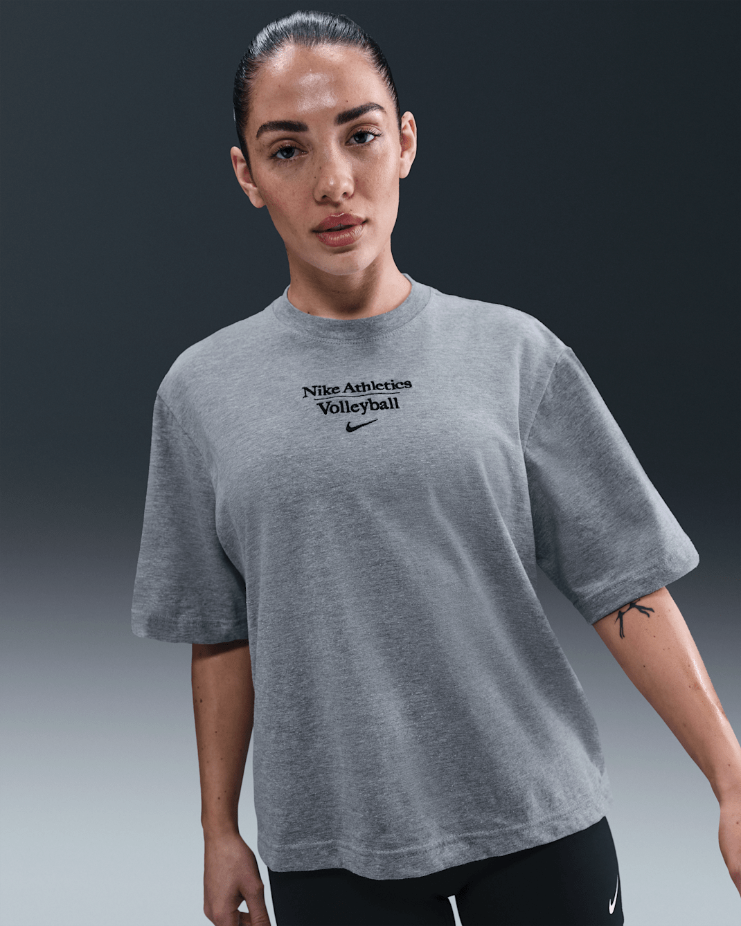 Nike Volleyball Women's Boxy T-Shirt - Dark Grey Heather
