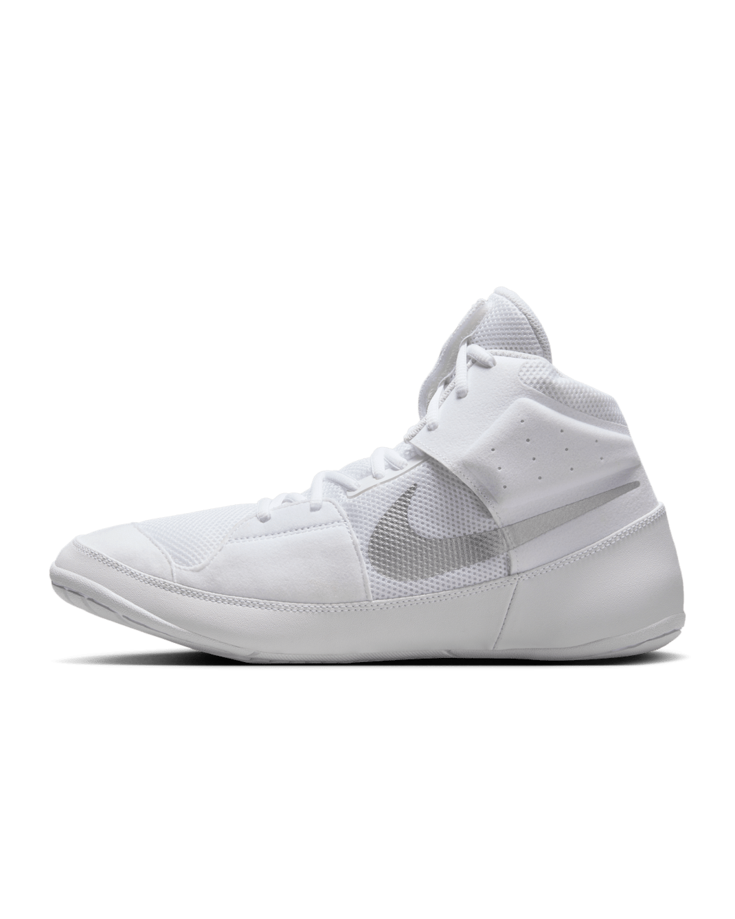 Nike Fury Wrestling Shoes - White/White/Metallic Silver