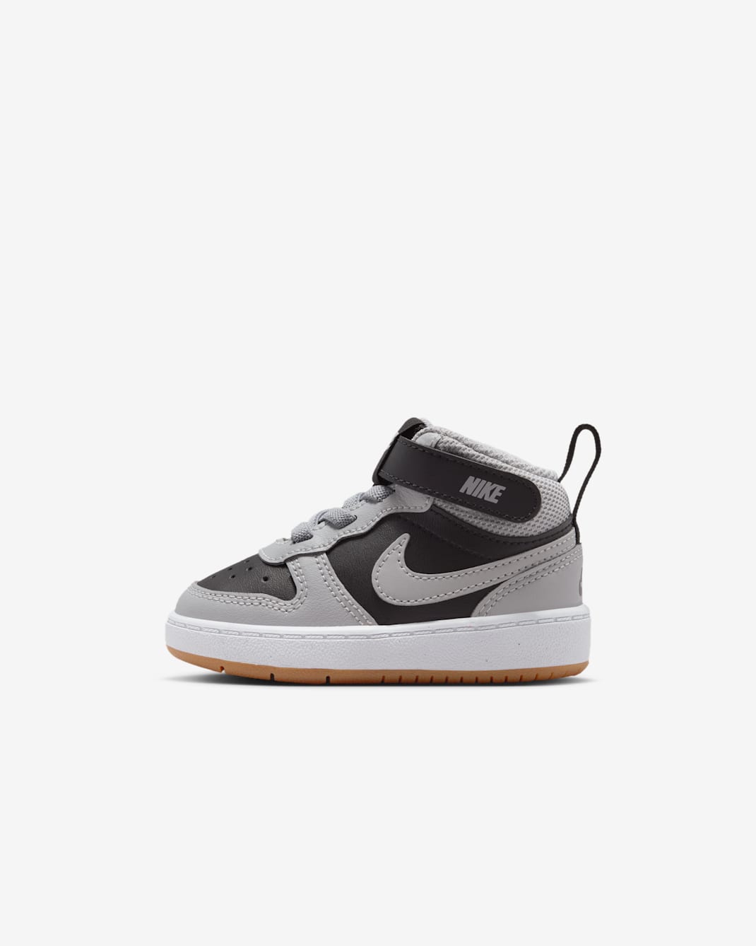Nike Court Borough Mid 2 Baby/Toddler Shoes - Black/White/Gum Medium Brown/Light Smoke Grey