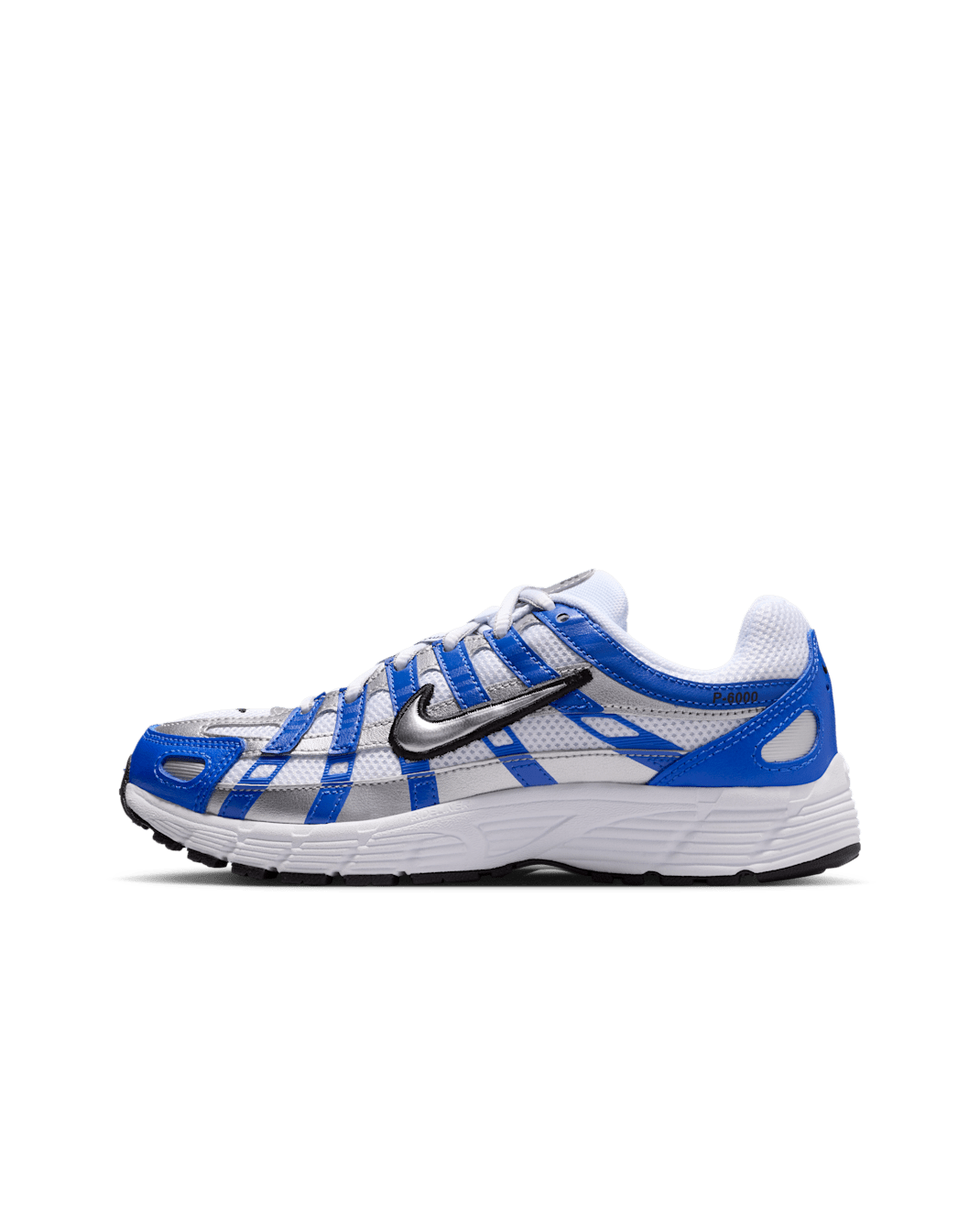 Tenis para niños grandes Nike P-6000 - Azul carrera/Plata metalizado/Blanco/Plata metalizado
