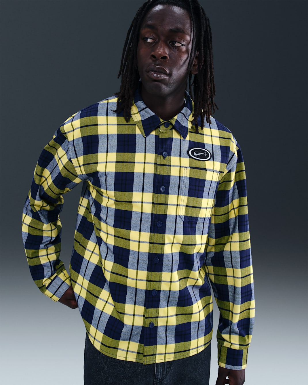 Nike SB x Eric Koston Skate Flannel - Midnight Navy/Speed Yellow