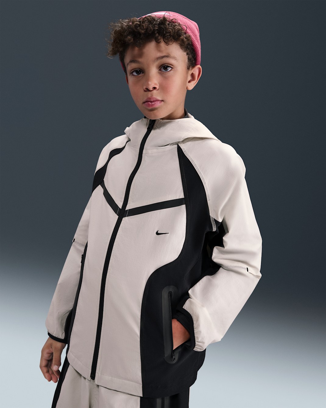 Nike Tech Chaqueta de tejido Woven - Niño - Light Bone/Negro/Negro
