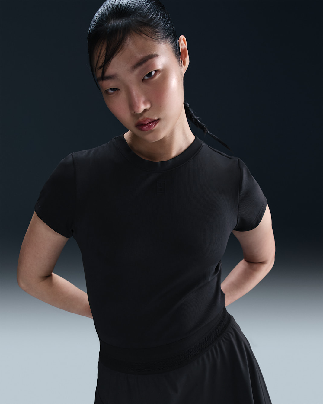 NikeCourt Advantage Women's Dri-FIT Short-Sleeve Tennis Top - Black/Black