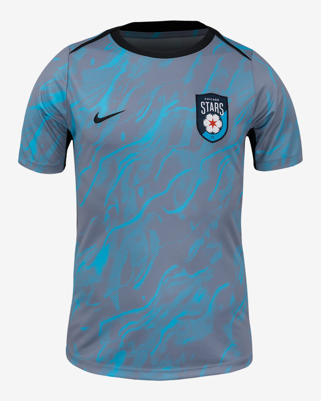 Chicago Stars FC 2025 Men's Nike NWSL Short-Sleeve Pre-Match Top - Baltic Blue/Ashen Slate