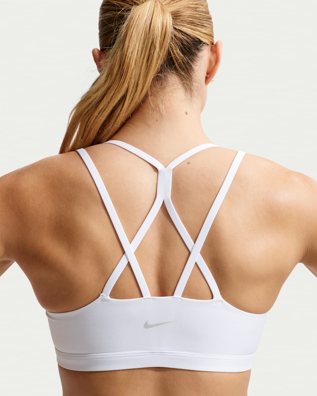 Nike Zenvy Strappy Women's Light-Support Padded Sports Bra - White/Cool Grey