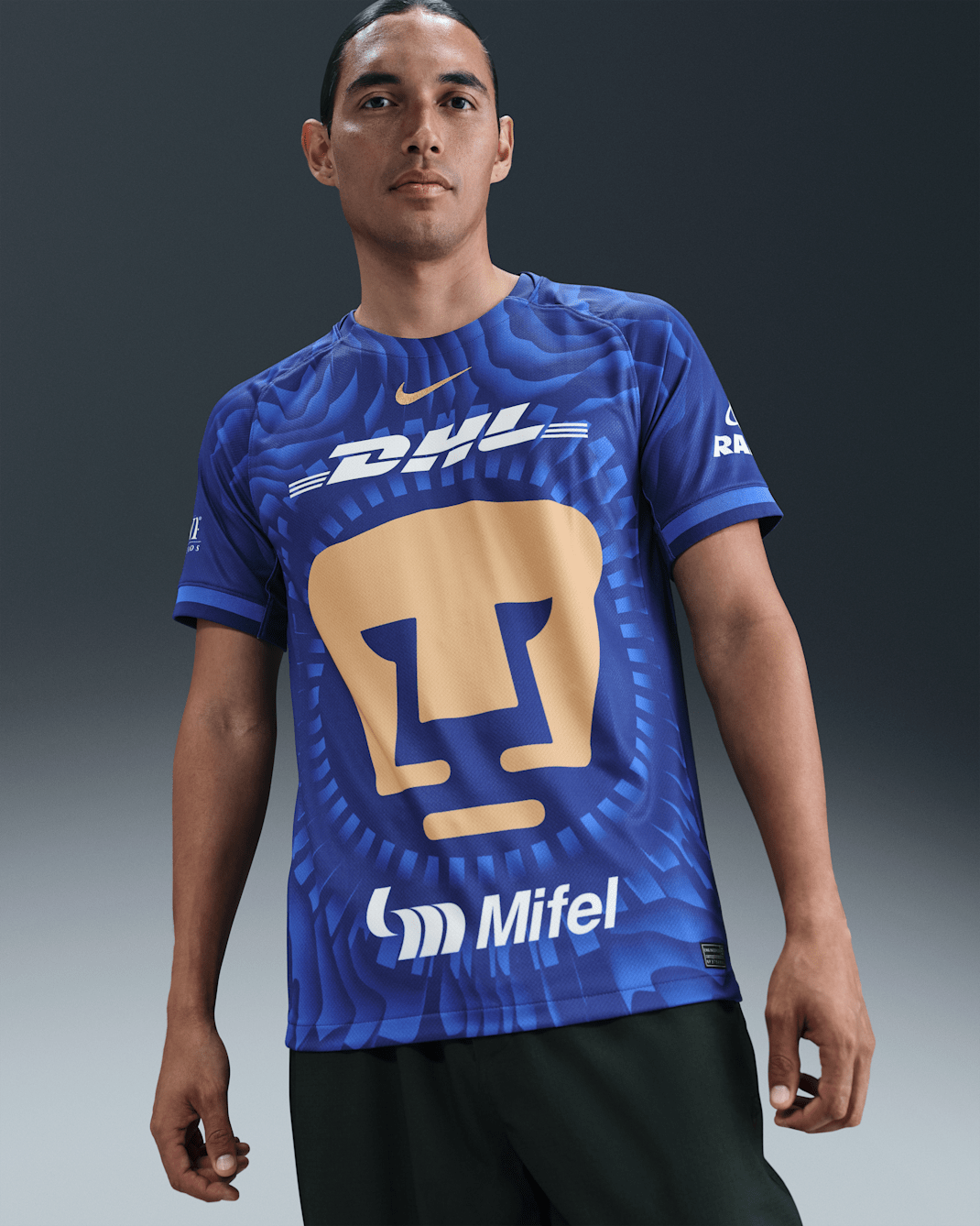 Segunda equipación Stadium Pumas UNAM 2025/26 Camiseta de fútbol Replica Nike Dri-FIT - Hombre - Deep Royal Blue/Club Gold