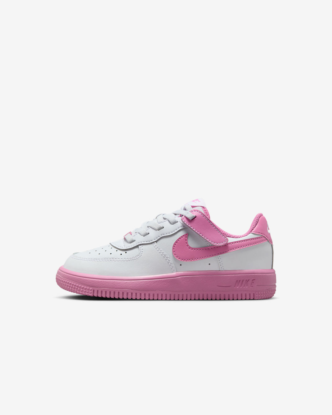 Nike Force 1 Low EasyOn Little Kids' Shoes - White/Magic Flamingo