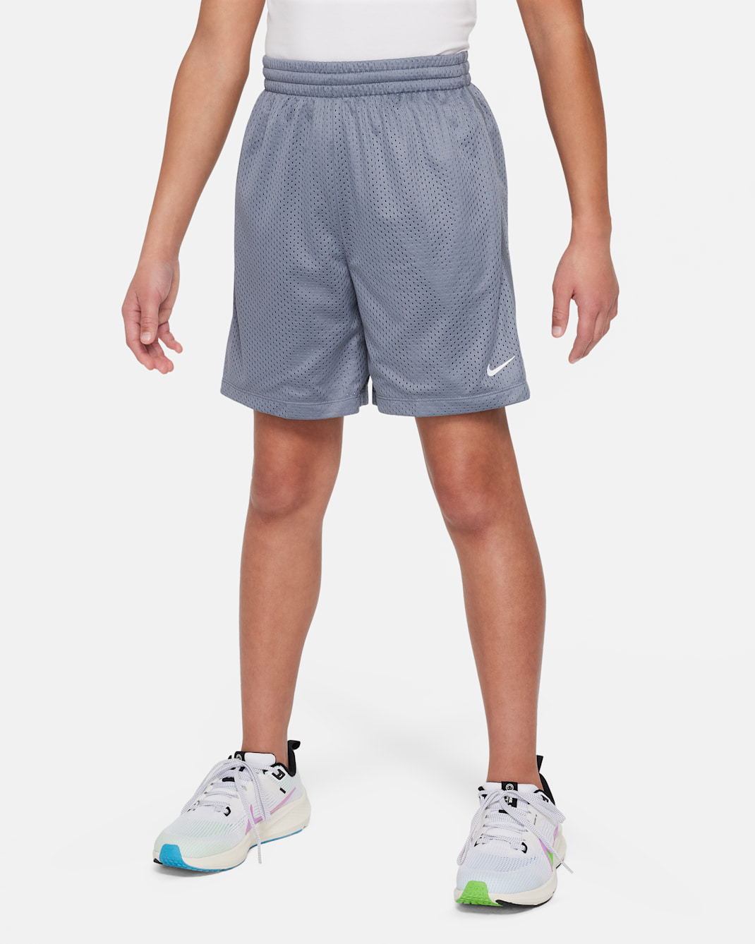 Nike Multi Big Kids' (Boys') Dri-FIT Mesh Shorts - Cool Grey/White