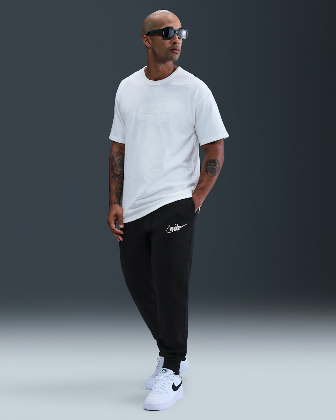 Joggers de tejido Fleece para hombre Nike Sportswear Club - Negro/Negro/Blanco