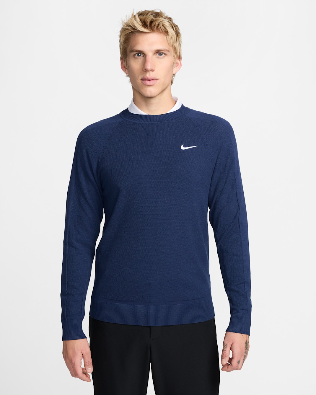 Suéter de golf para hombre Nike Tour - Azul marino medianoche/Blanco
