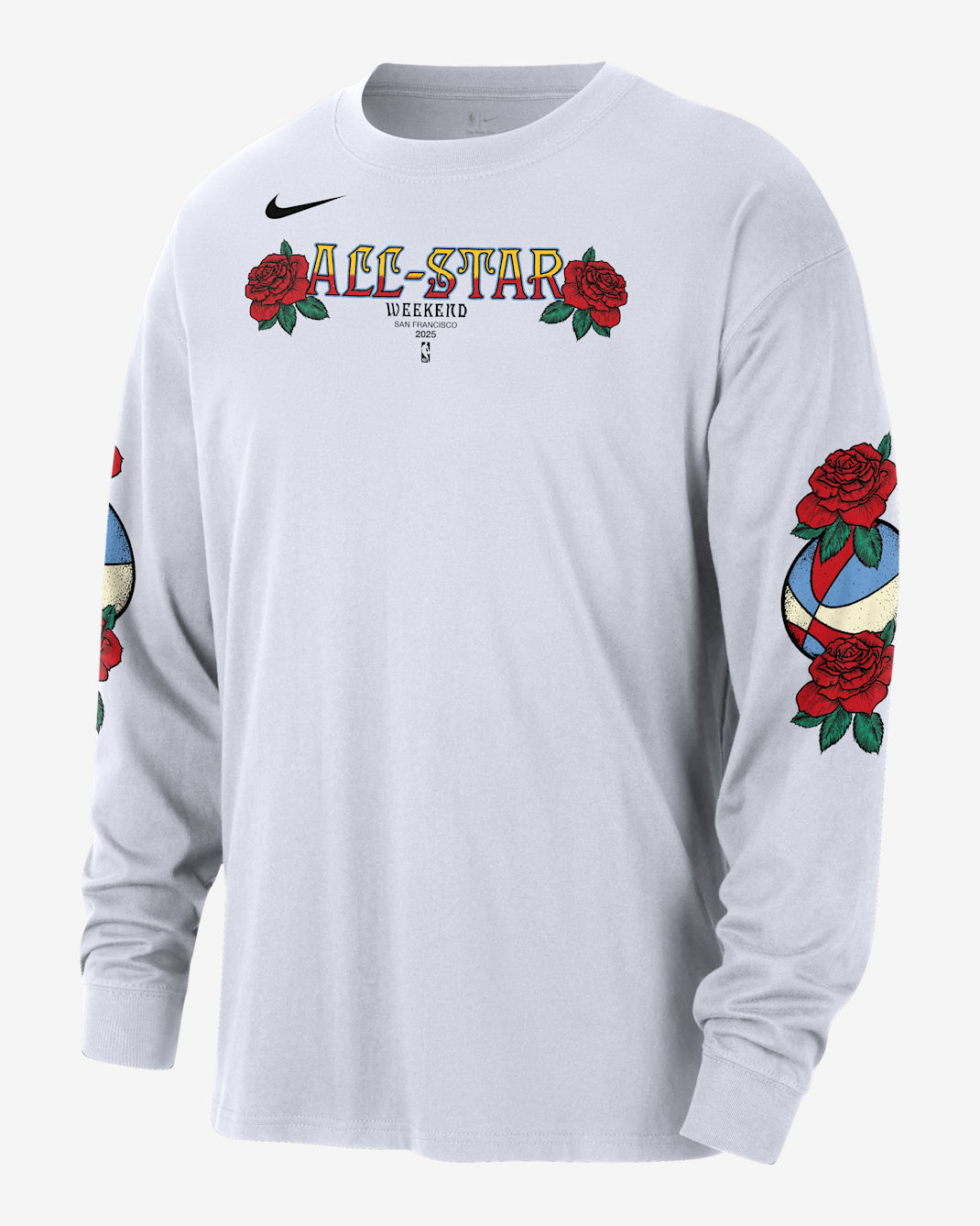 2025 All-Star Weekend Men's Nike NBA Long-Sleeve Max90 T-Shirt - White