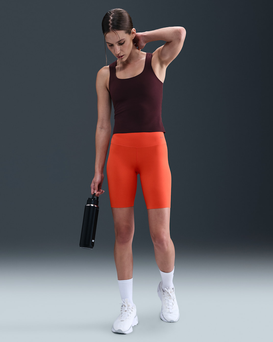 Nike Zenvy Women's High-Waisted 8" Biker Shorts - Picante Red/Black