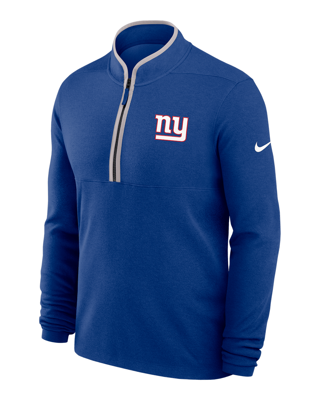 New York Giants Logo Victory Men's Nike Dri-FIT NFL 1/2-Zip Long-Sleeve Top - Blue