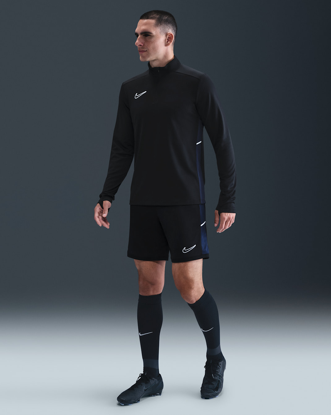 Nike Academy Men's Dri-FIT Football Shorts - Black/Obsidian/White