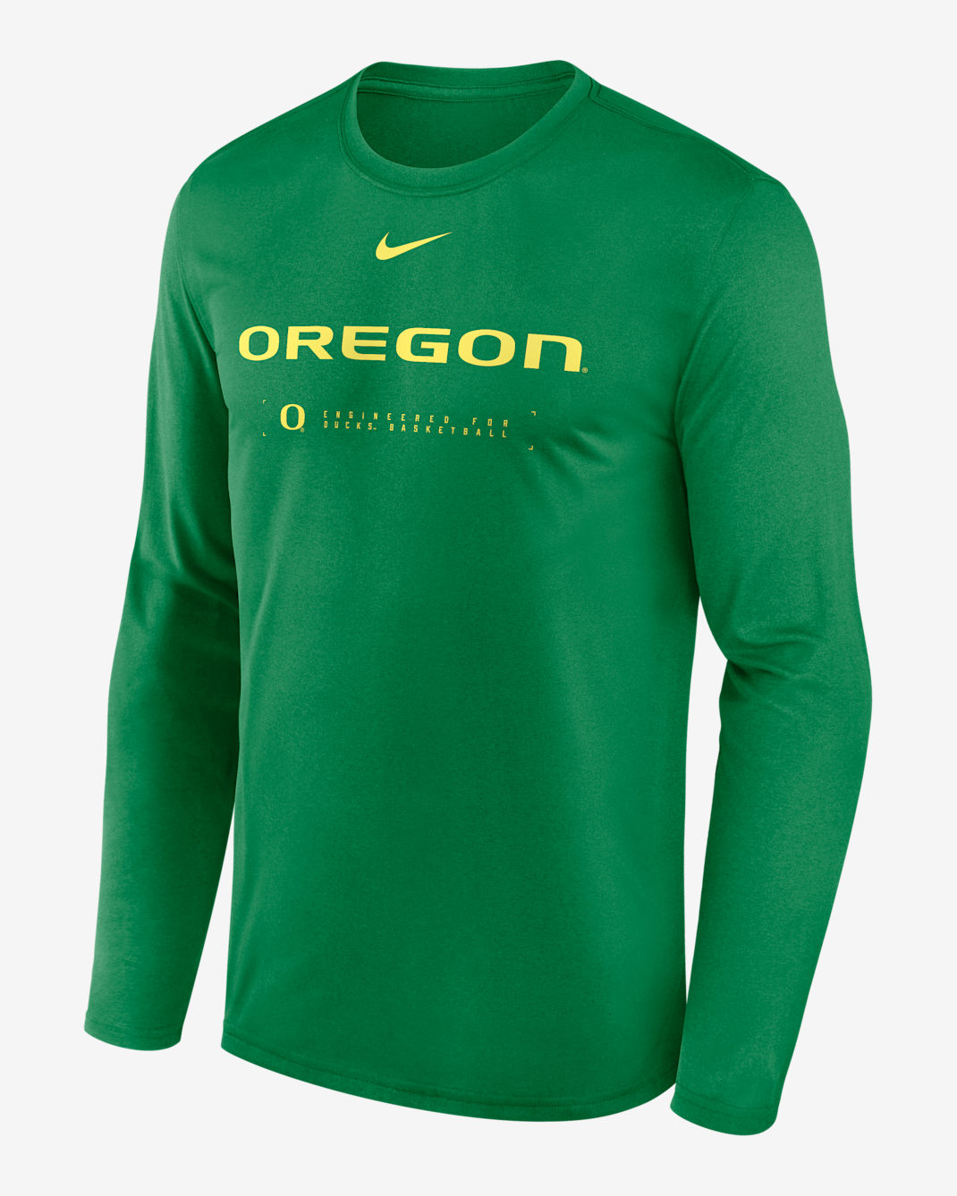Oregon Courtside Basketball Shootaround Legend Men's Nike Dri-FIT College Long-Sleeve T-Shirt - Green