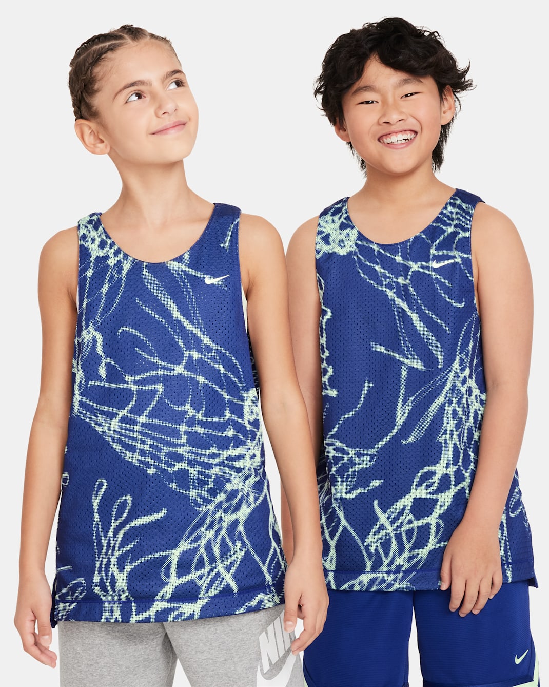 Nike Culture of Basketball Older Kids' Reversible Jersey - Deep Royal Blue/Deep Royal Blue/Vapour Green