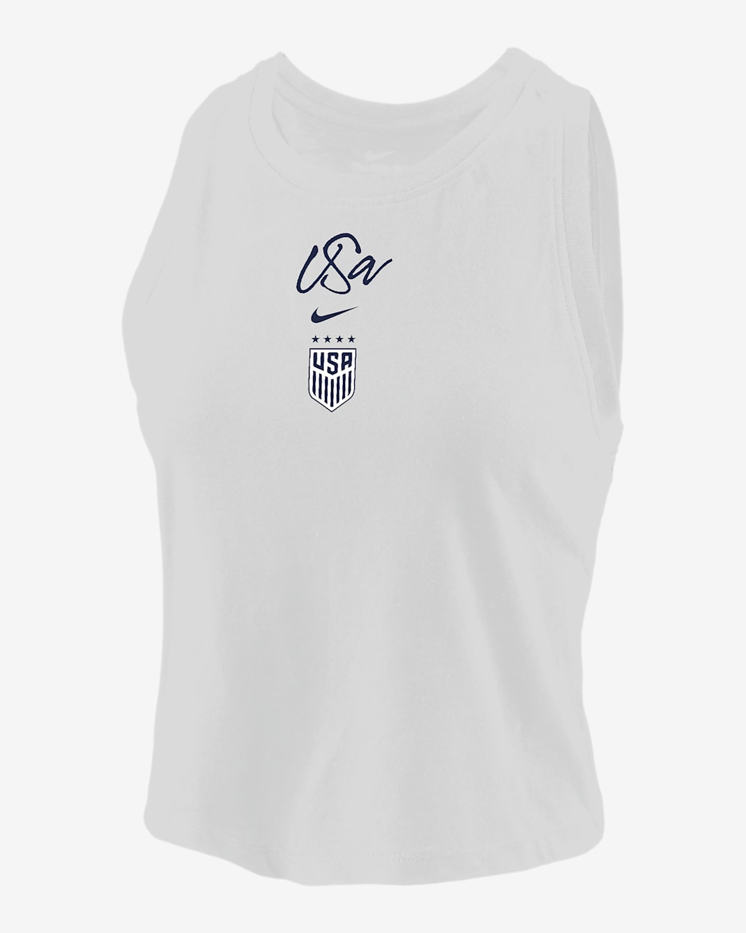 USWNT Women's Nike Soccer Cropped Tank Top - White