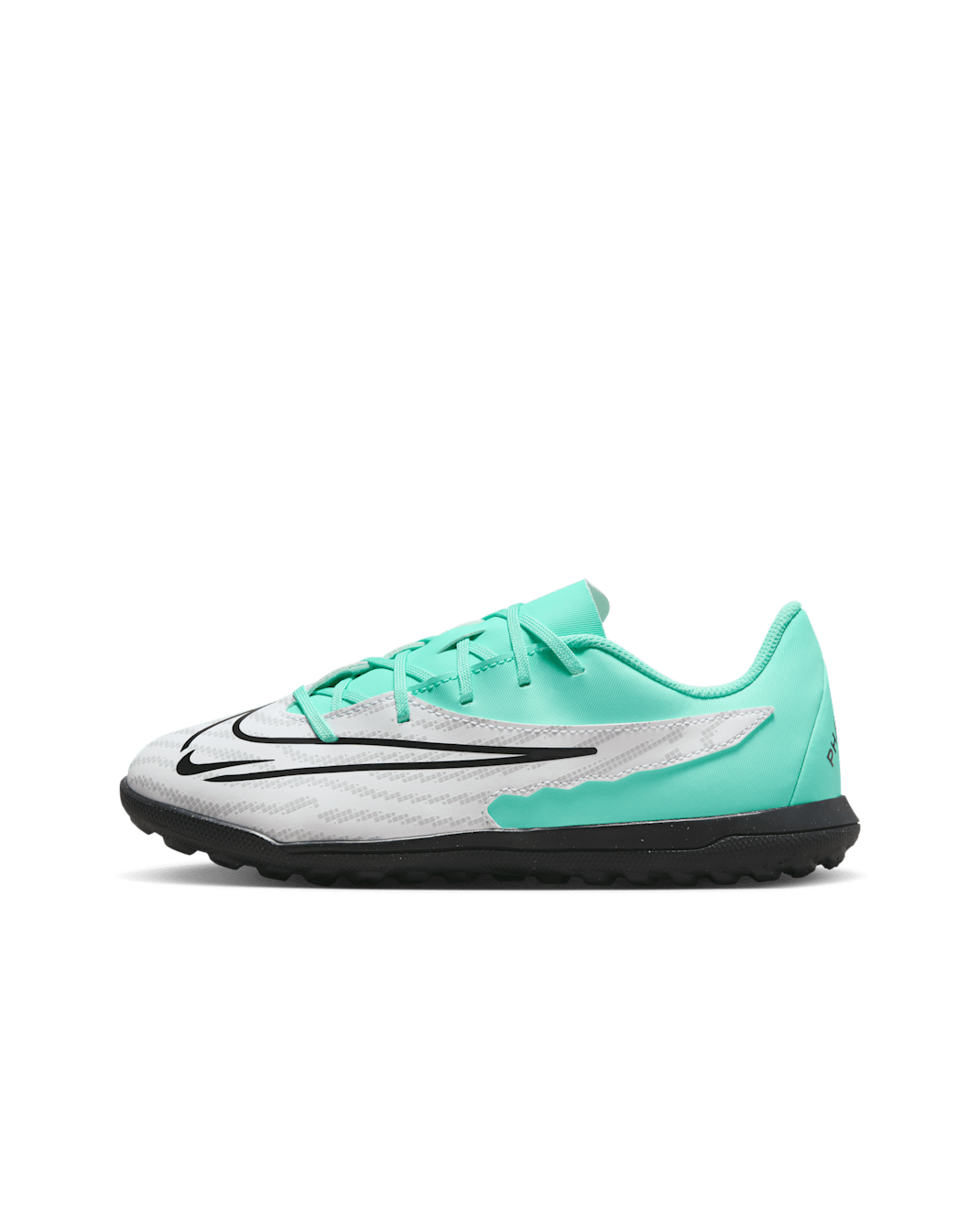 Nike Jr. Phantom GX Club 大童人工短草草皮低筒足球鞋 - Hyper Turquoise/Fuchsia Dream/白色/黑色